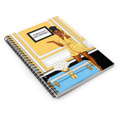 Yellow and Blue Girl Boss Spiral Notebook - Ruled Line