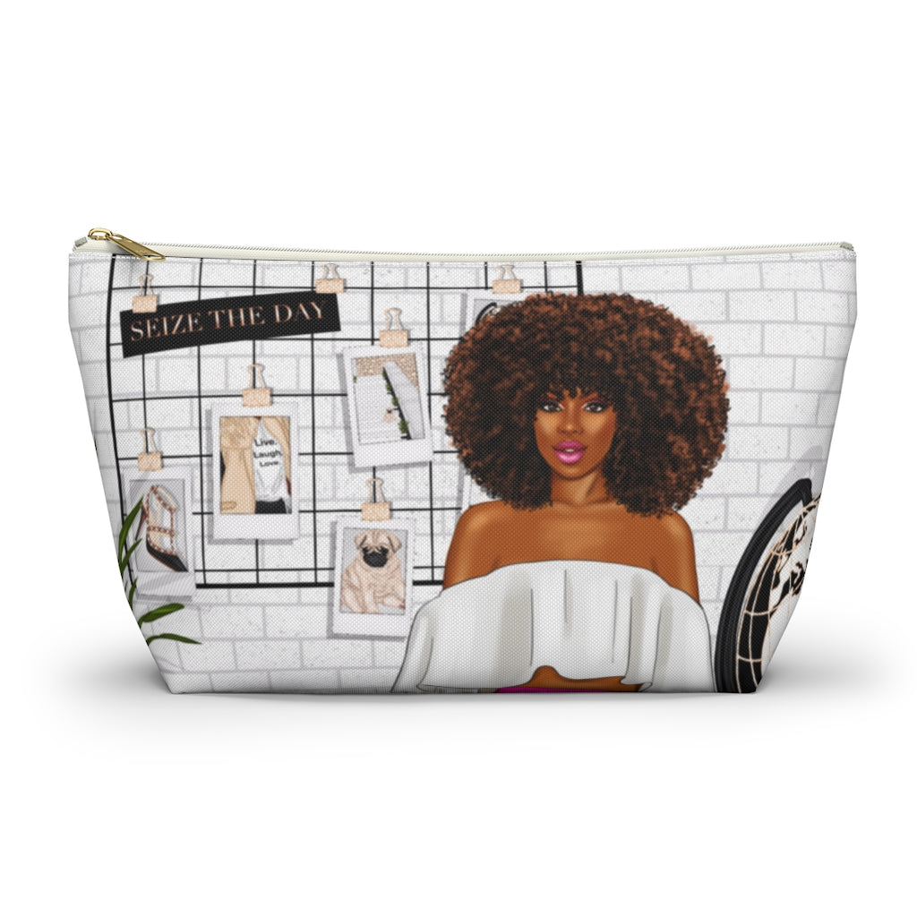 Afro Girl Boss Journal and Planner Pouch w T-bottom